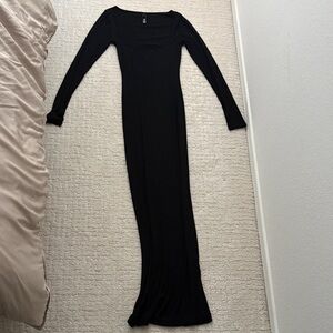 SKIMS Black Long Sleeve Dress